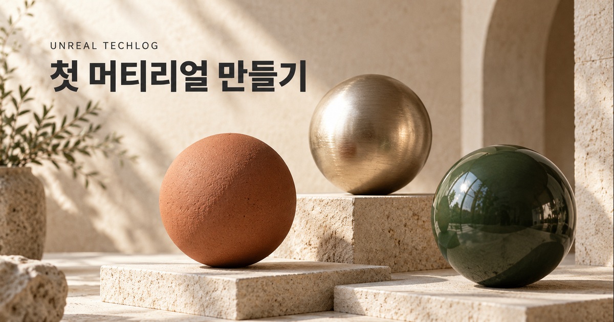 서로 다른 표면 재질을 보여 주는 구형 재질 샘플