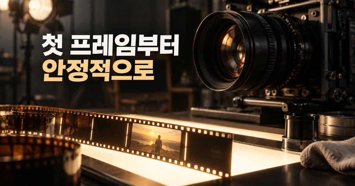 첫 프레임을 상징하는 필름과 카메라 — GPT 생성 표지