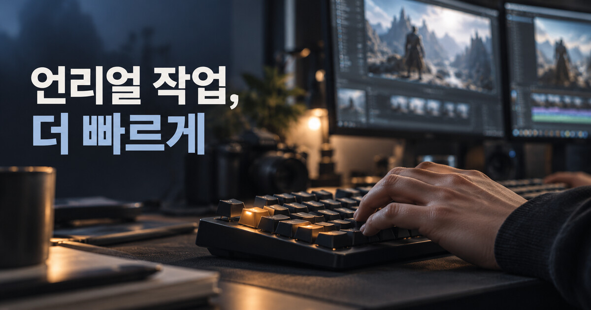 키보드로 작업하는 편집자의 손 — GPT 생성 표지