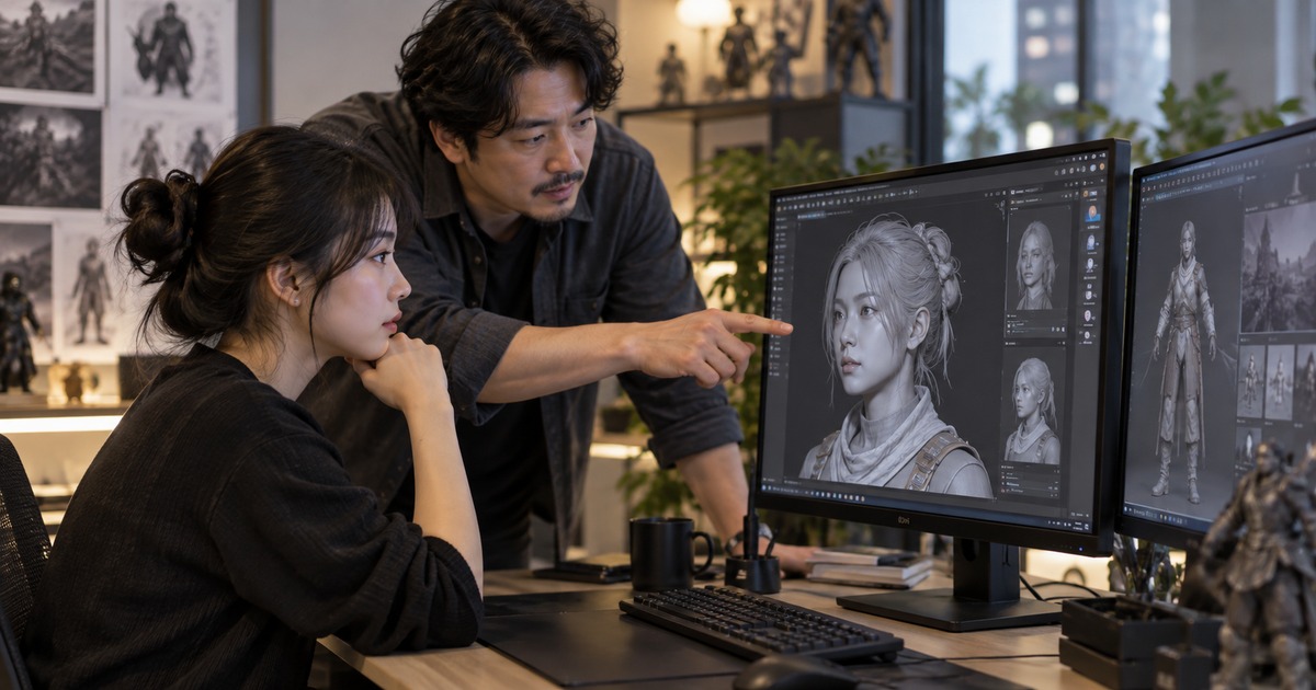 신입 3D 아티스트와 동료의 피드백