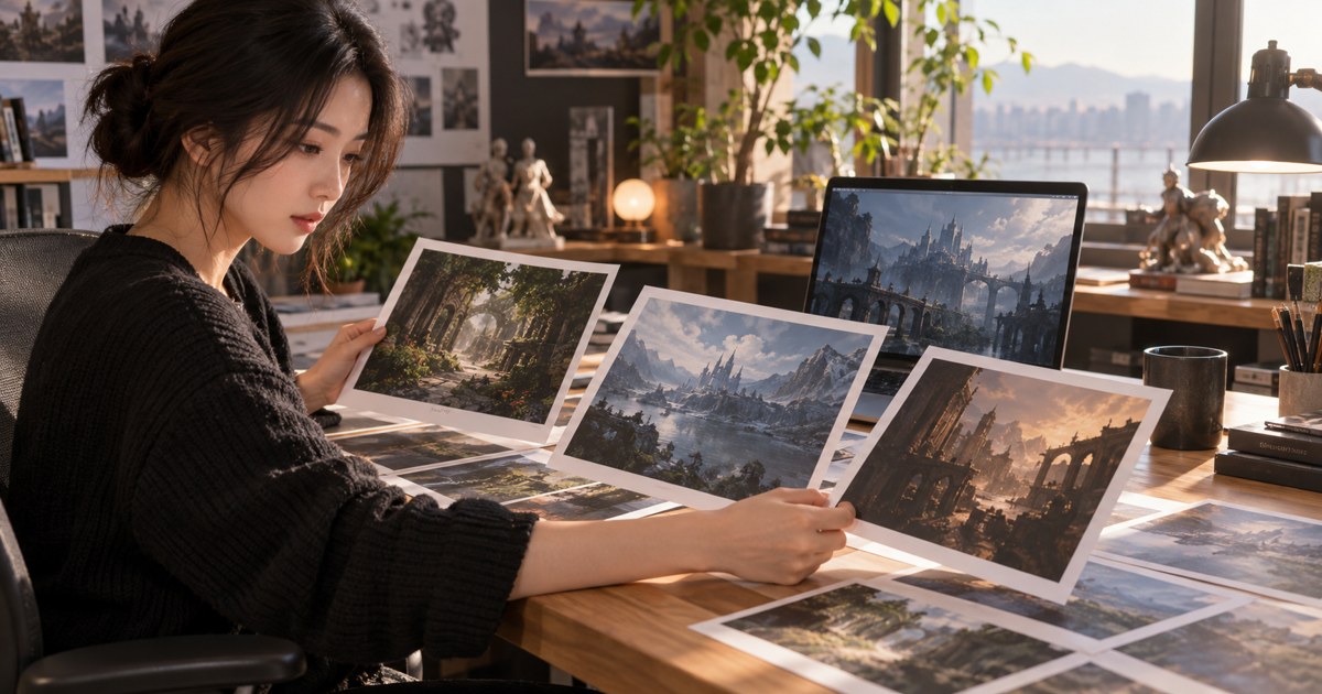 대표작을 고르는 3D 아티스트의 포트폴리오